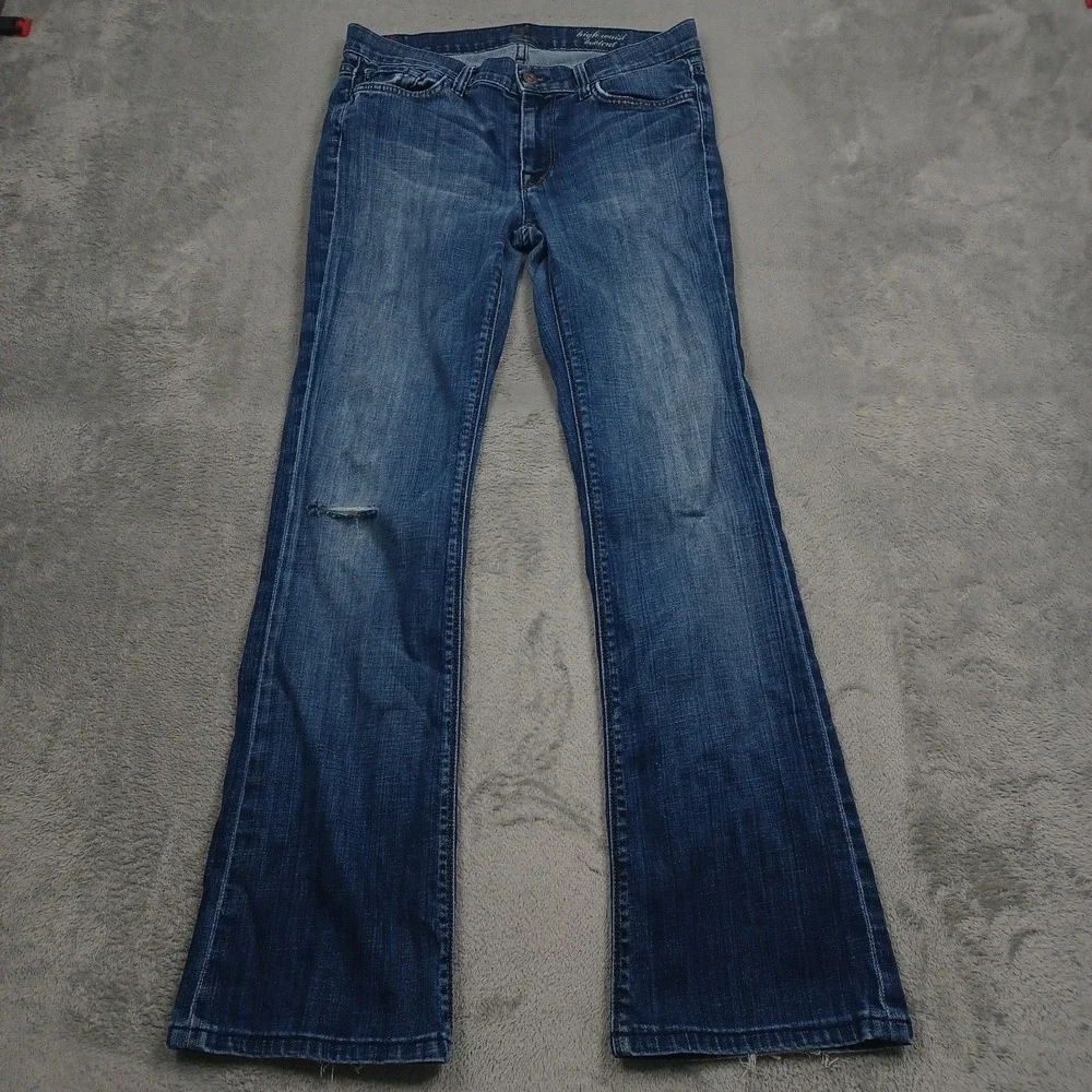7 For All Mankind Jeans‎ Womens 28 Blue Denim Bootcut Casual Preppy Distressed